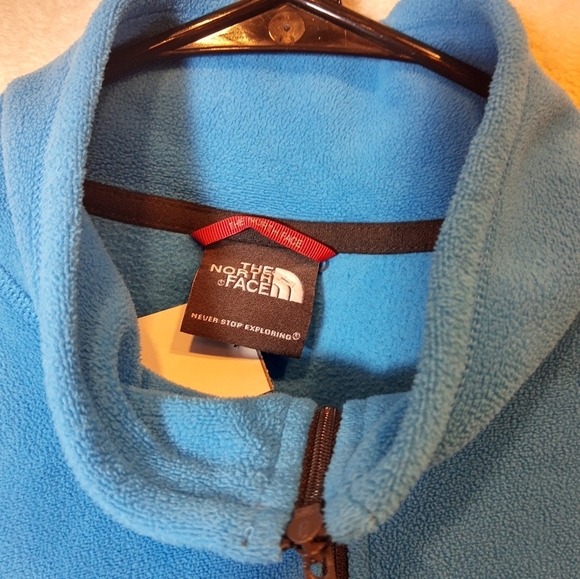 The North  Face Blue Polar Fleece jacket 3/4 zip style large pullover high neck - Picture 5 of 9